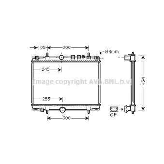 Radiateur, refroidissement du moteur AVA QUALITY COOLING PE2234