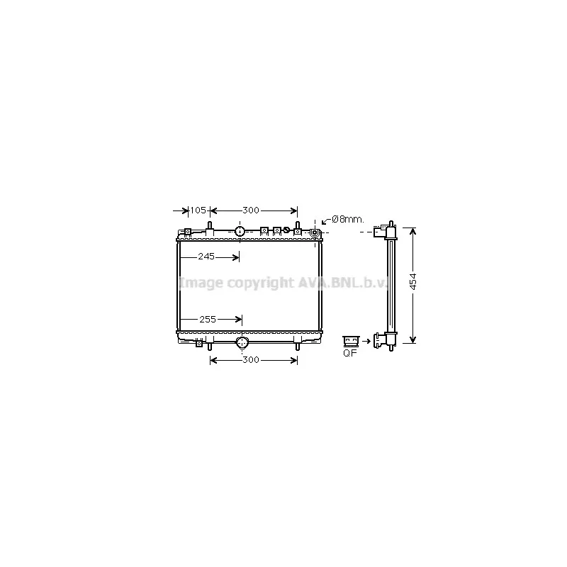 Radiateur, refroidissement du moteur AVA QUALITY COOLING PE2234