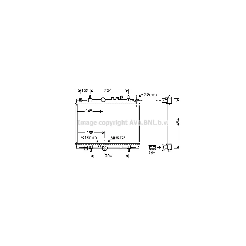 Radiateur, refroidissement du moteur AVA QUALITY COOLING PE2235