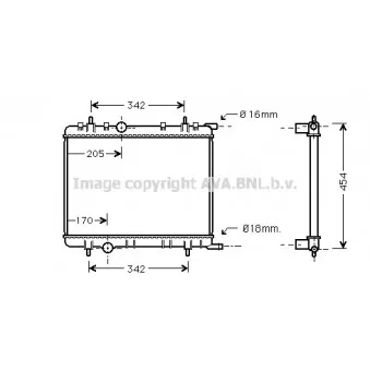 Radiateur, refroidissement du moteur AVA QUALITY COOLING PE2236