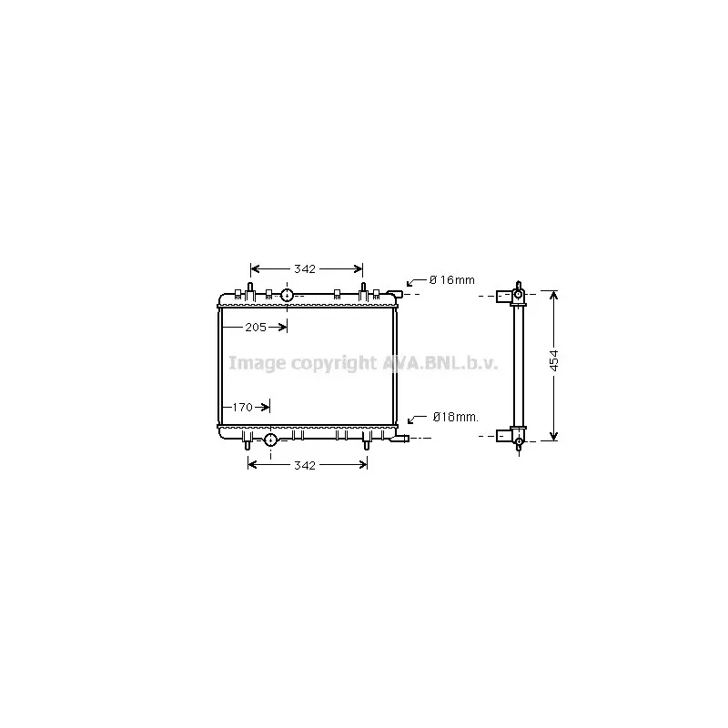 Radiateur, refroidissement du moteur AVA QUALITY COOLING PE2236