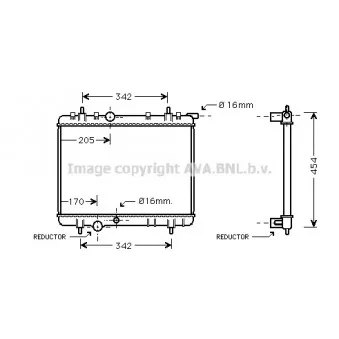 Radiateur, refroidissement du moteur AVA QUALITY COOLING PE2239