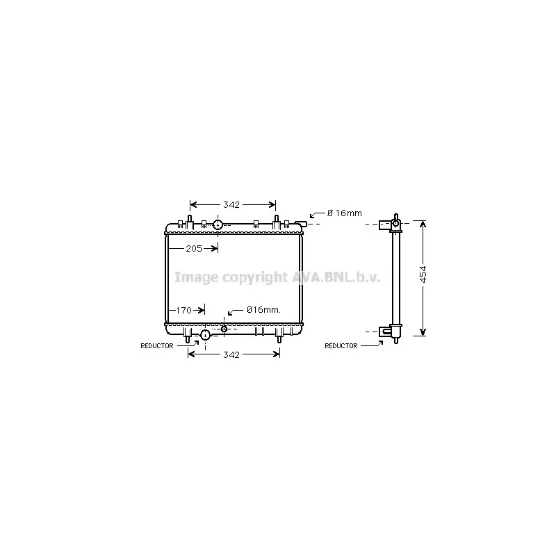 Radiateur, refroidissement du moteur AVA QUALITY COOLING PE2239