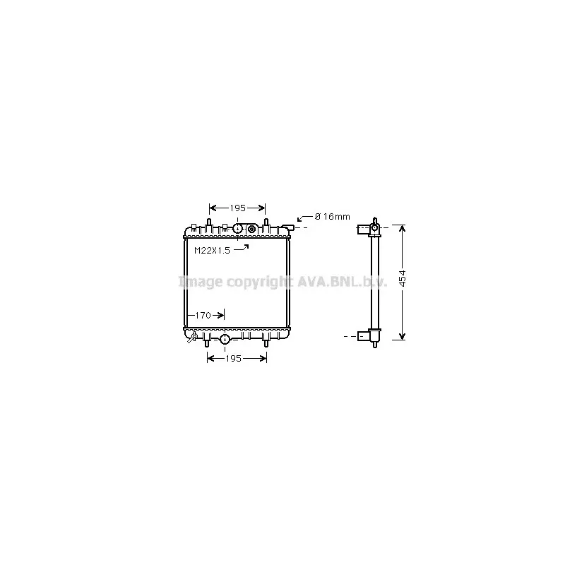 Radiateur, refroidissement du moteur AVA QUALITY COOLING PE2243