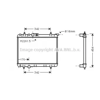 Radiateur, refroidissement du moteur AVA QUALITY COOLING PE2244