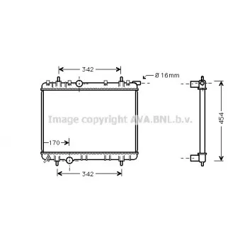 Radiateur, refroidissement du moteur AVA QUALITY COOLING PE2245