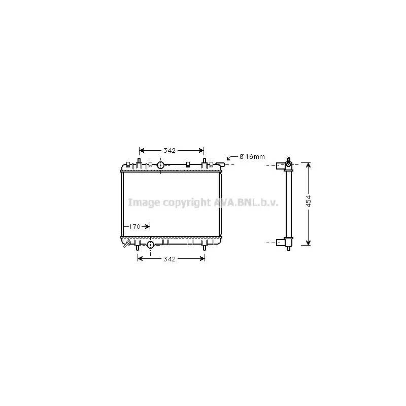 Radiateur, refroidissement du moteur AVA QUALITY COOLING PE2245