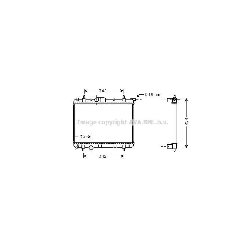 Radiateur, refroidissement du moteur AVA QUALITY COOLING PE2246