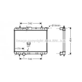 Radiateur, refroidissement du moteur AVA QUALITY COOLING PE2247