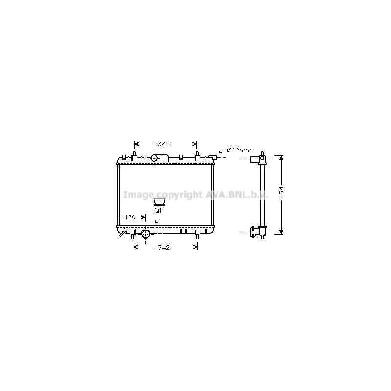 Radiateur, refroidissement du moteur AVA QUALITY COOLING PE2247