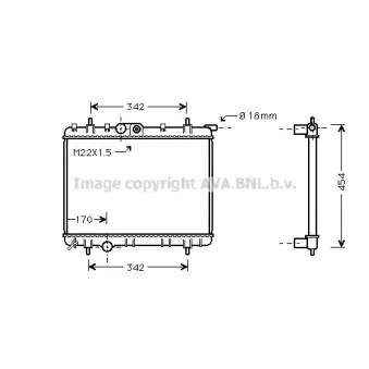 Radiateur, refroidissement du moteur AVA QUALITY COOLING PE2248