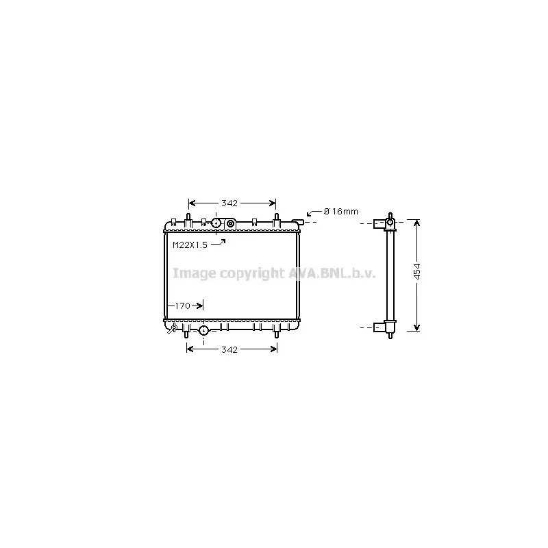 Radiateur, refroidissement du moteur AVA QUALITY COOLING PE2248