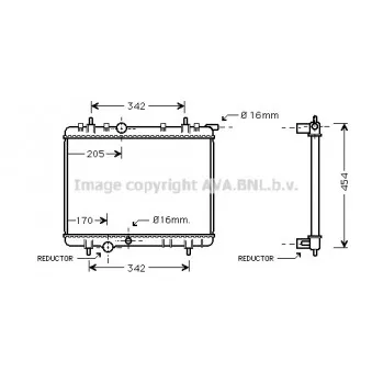 Radiateur, refroidissement du moteur AVA QUALITY COOLING PE2252