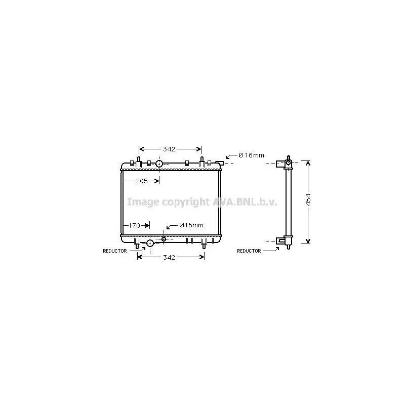 Radiateur, refroidissement du moteur AVA QUALITY COOLING PE2252