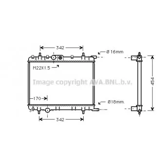 Radiateur, refroidissement du moteur AVA QUALITY COOLING PE2254