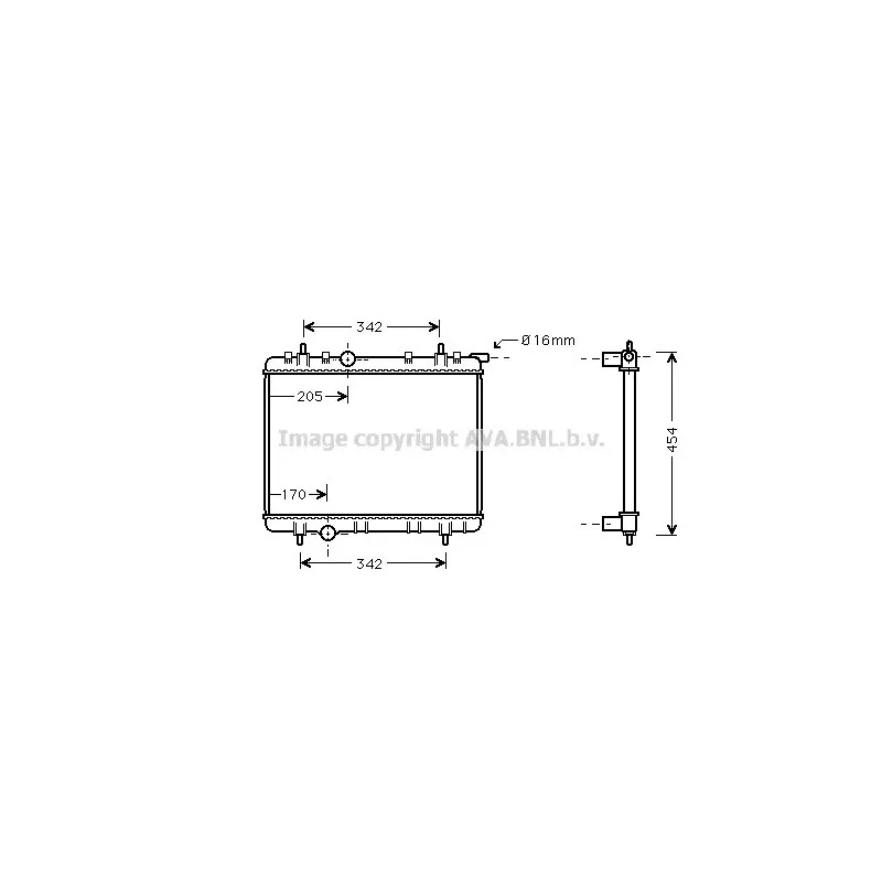 Radiateur, refroidissement du moteur AVA QUALITY COOLING PE2260