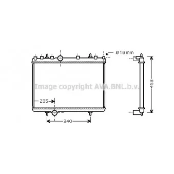 Radiateur, refroidissement du moteur AVA QUALITY COOLING PE2265