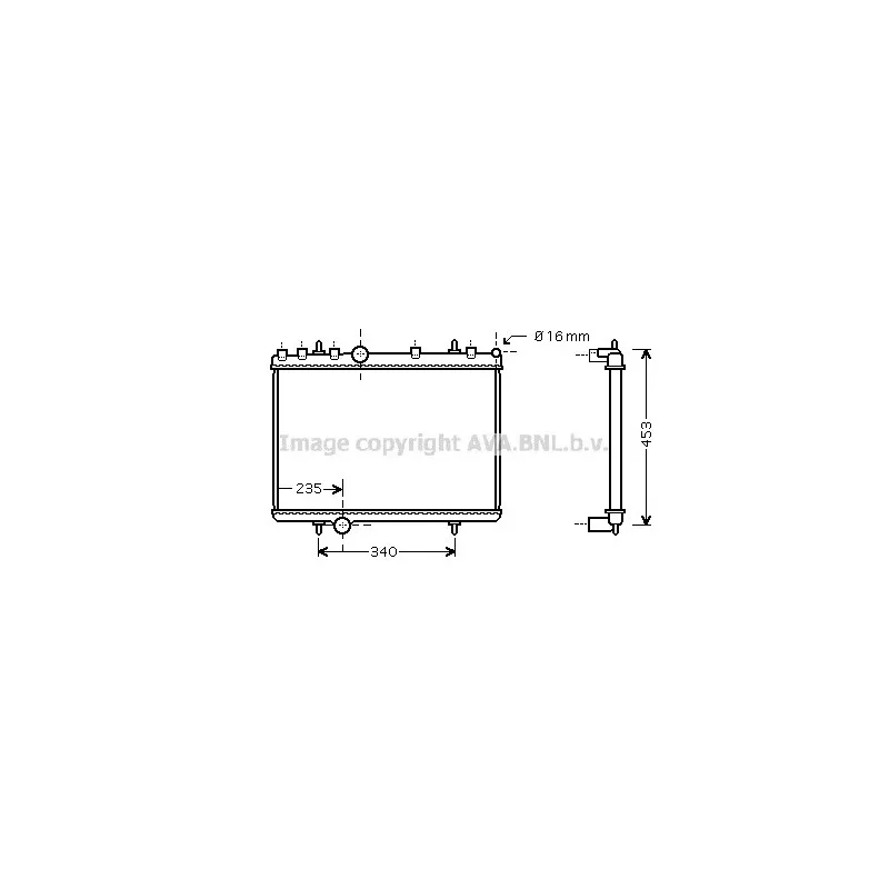 Radiateur, refroidissement du moteur AVA QUALITY COOLING PE2265