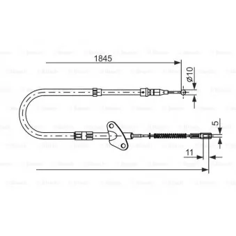 Tirette à câble, frein de stationnement BOSCH 1 987 477 118
