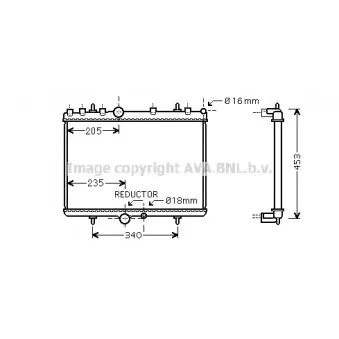 Radiateur, refroidissement du moteur AVA QUALITY COOLING PE2269