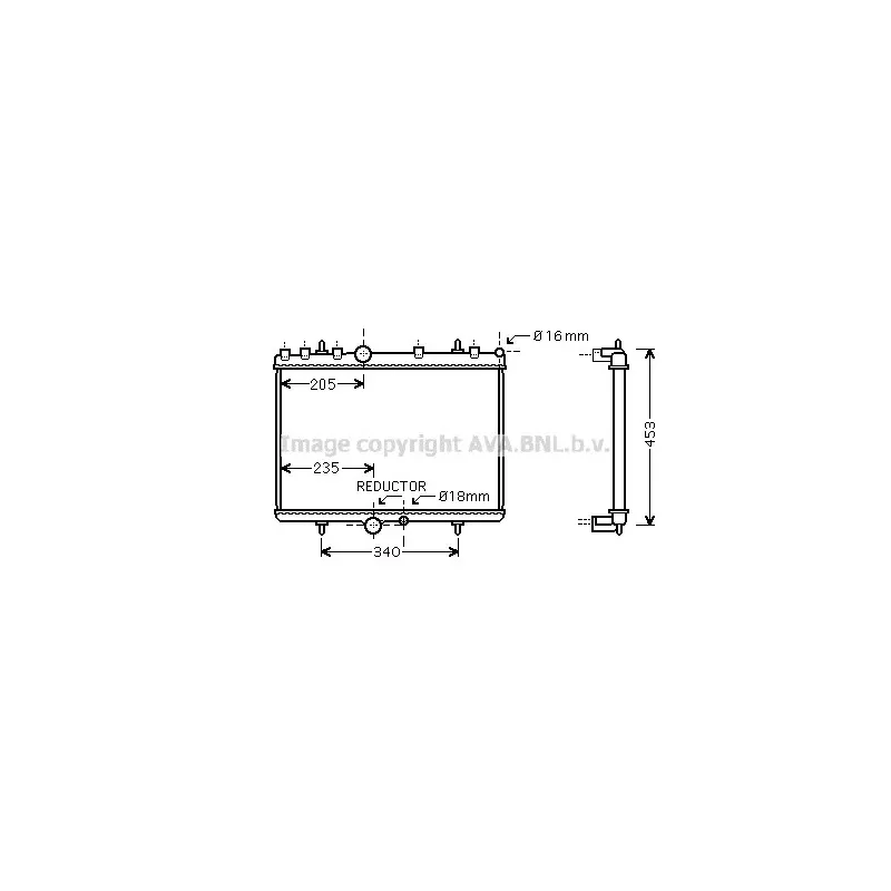 Radiateur, refroidissement du moteur AVA QUALITY COOLING PE2269
