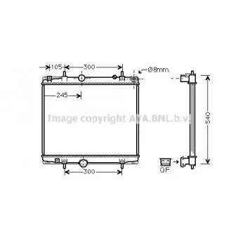 Radiateur, refroidissement du moteur AVA QUALITY COOLING PE2277