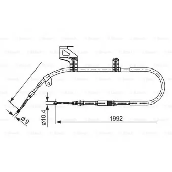 Tirette à câble, frein de stationnement BOSCH 1 987 477 244