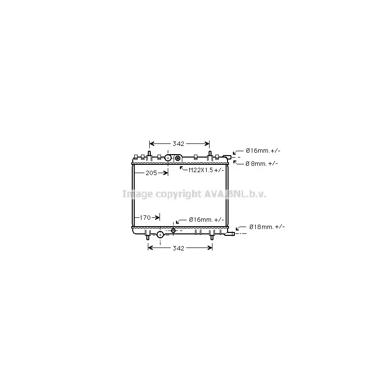 Radiateur, refroidissement du moteur AVA QUALITY COOLING PE2300