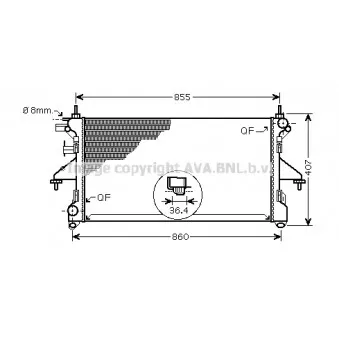 Radiateur, refroidissement du moteur AVA QUALITY COOLING PE2304