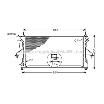 Radiateur, refroidissement du moteur AVA QUALITY COOLING PE2305