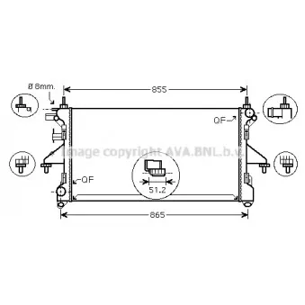 Radiateur, refroidissement du moteur AVA QUALITY COOLING PE2308