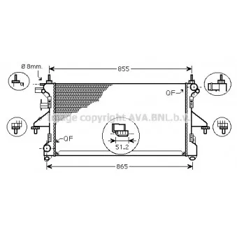 Radiateur, refroidissement du moteur AVA QUALITY COOLING PE2310
