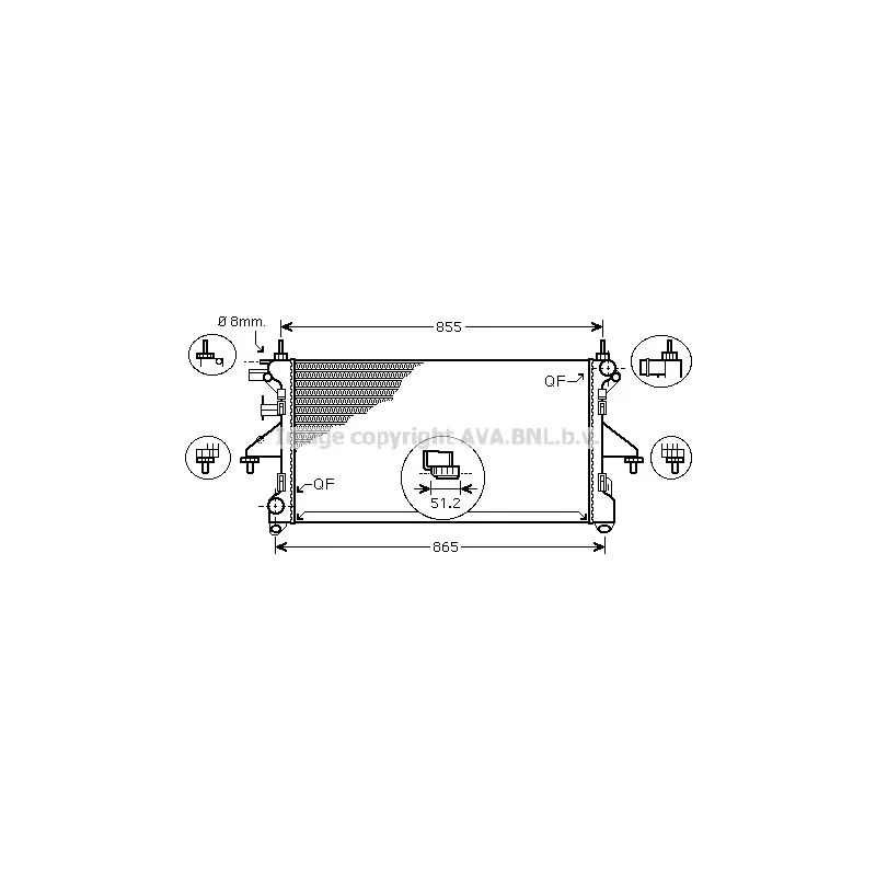 Radiateur, refroidissement du moteur AVA QUALITY COOLING PE2310
