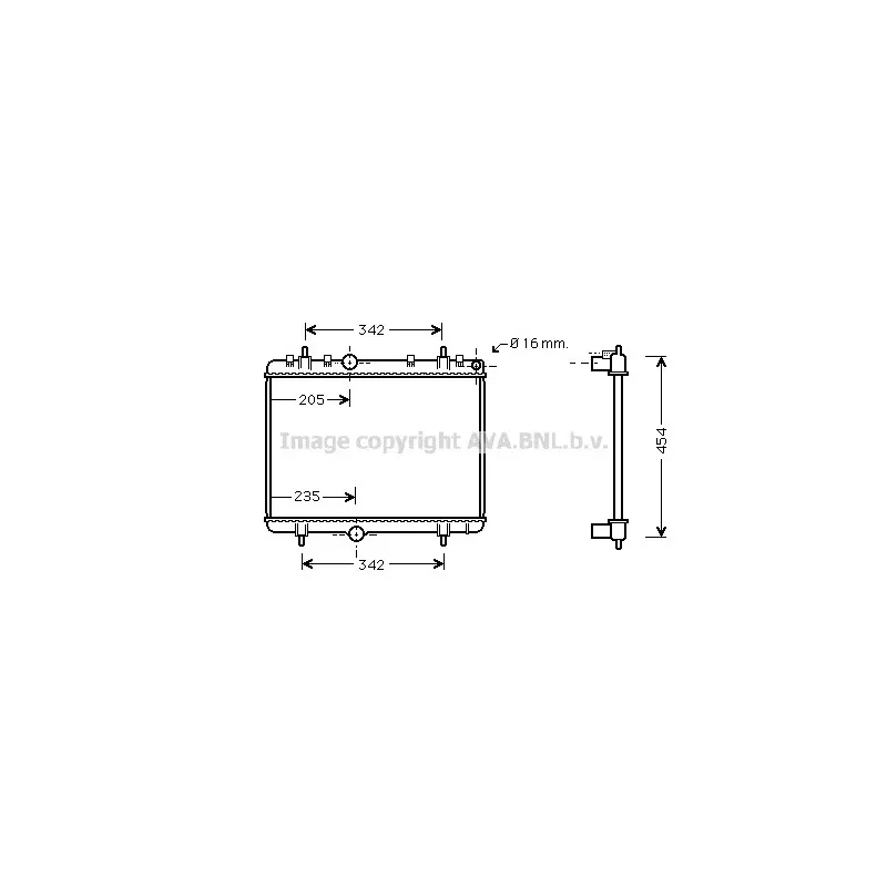 Radiateur, refroidissement du moteur AVA QUALITY COOLING PE2330