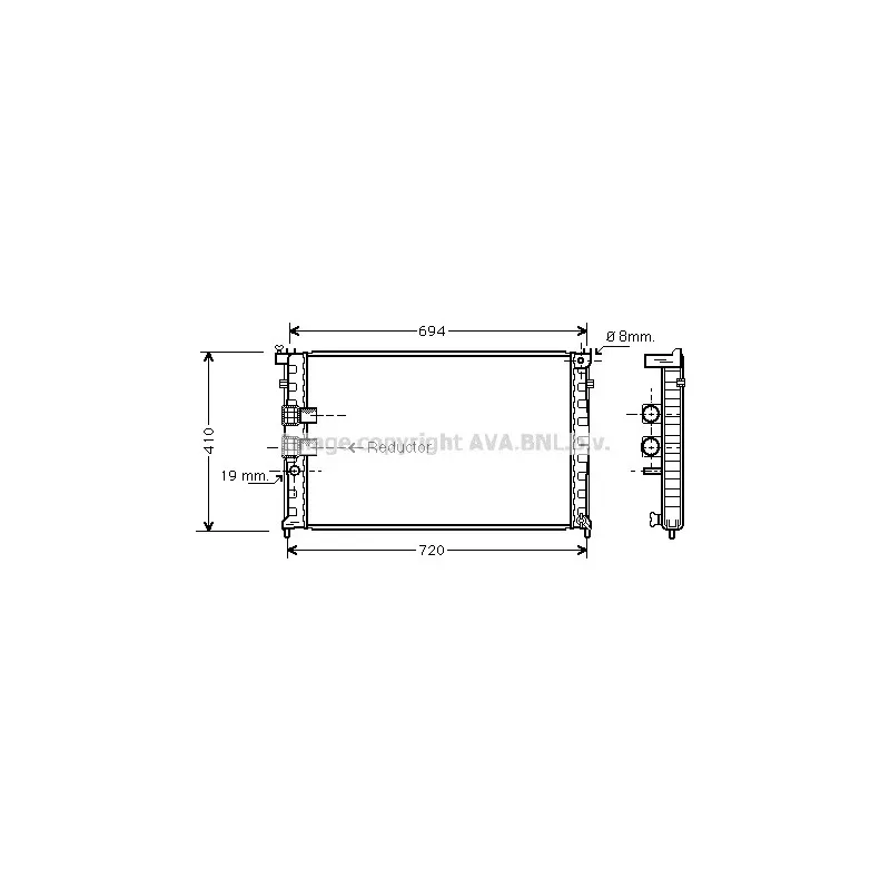 Radiateur, refroidissement du moteur AVA QUALITY COOLING PE2339
