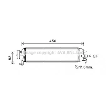 Radiateur, refroidissement du moteur AVA QUALITY COOLING PE2382