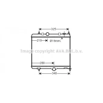 Radiateur, refroidissement du moteur AVA QUALITY COOLING PE2384