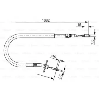Tirette à câble, frein de stationnement BOSCH 1 987 477 703