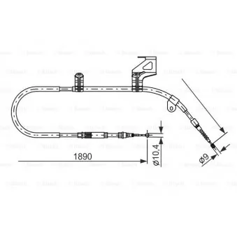 Tirette à câble, frein de stationnement BOSCH 1 987 477 804
