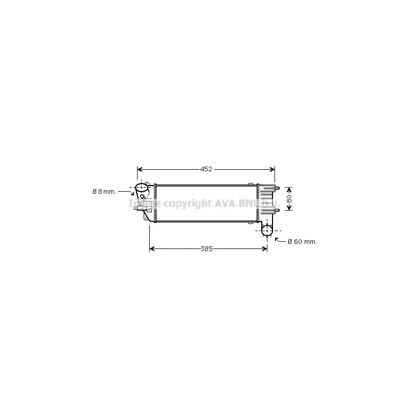 Intercooler, échangeur AVA QUALITY COOLING PE4204