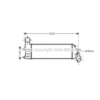 Intercooler, échangeur AVA QUALITY COOLING PE4261