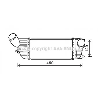 Intercooler, échangeur AVA QUALITY COOLING PE4362