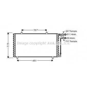Condenseur, climatisation AVA QUALITY COOLING PE5164