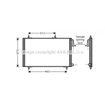 Condenseur, climatisation AVA QUALITY COOLING PE5257