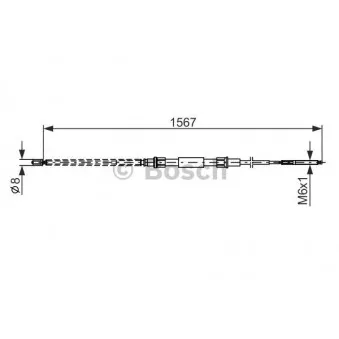 Tirette à câble, frein de stationnement BOSCH 1 987 482 104