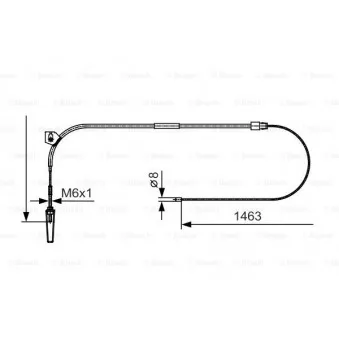 Tirette à câble, frein de stationnement BOSCH 1 987 482 130