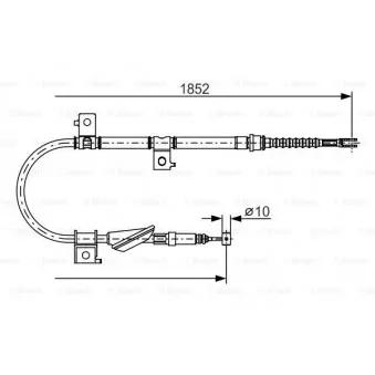 Tirette à câble, frein de stationnement BOSCH 1 987 482 175