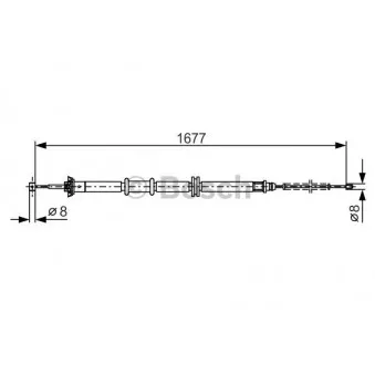 Tirette à câble, frein de stationnement BOSCH 1 987 482 208