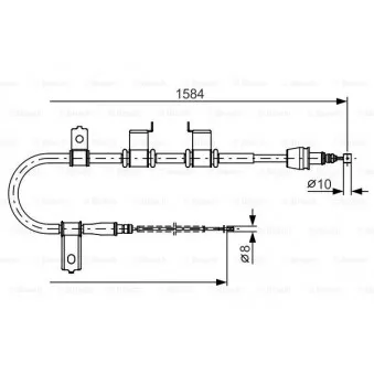 Tirette à câble, frein de stationnement BOSCH 1 987 482 223