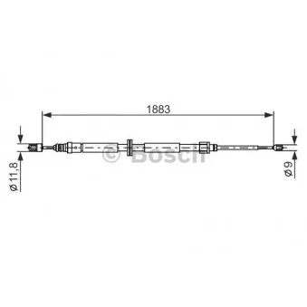 Tirette à câble, frein de stationnement BOSCH 1 987 482 302